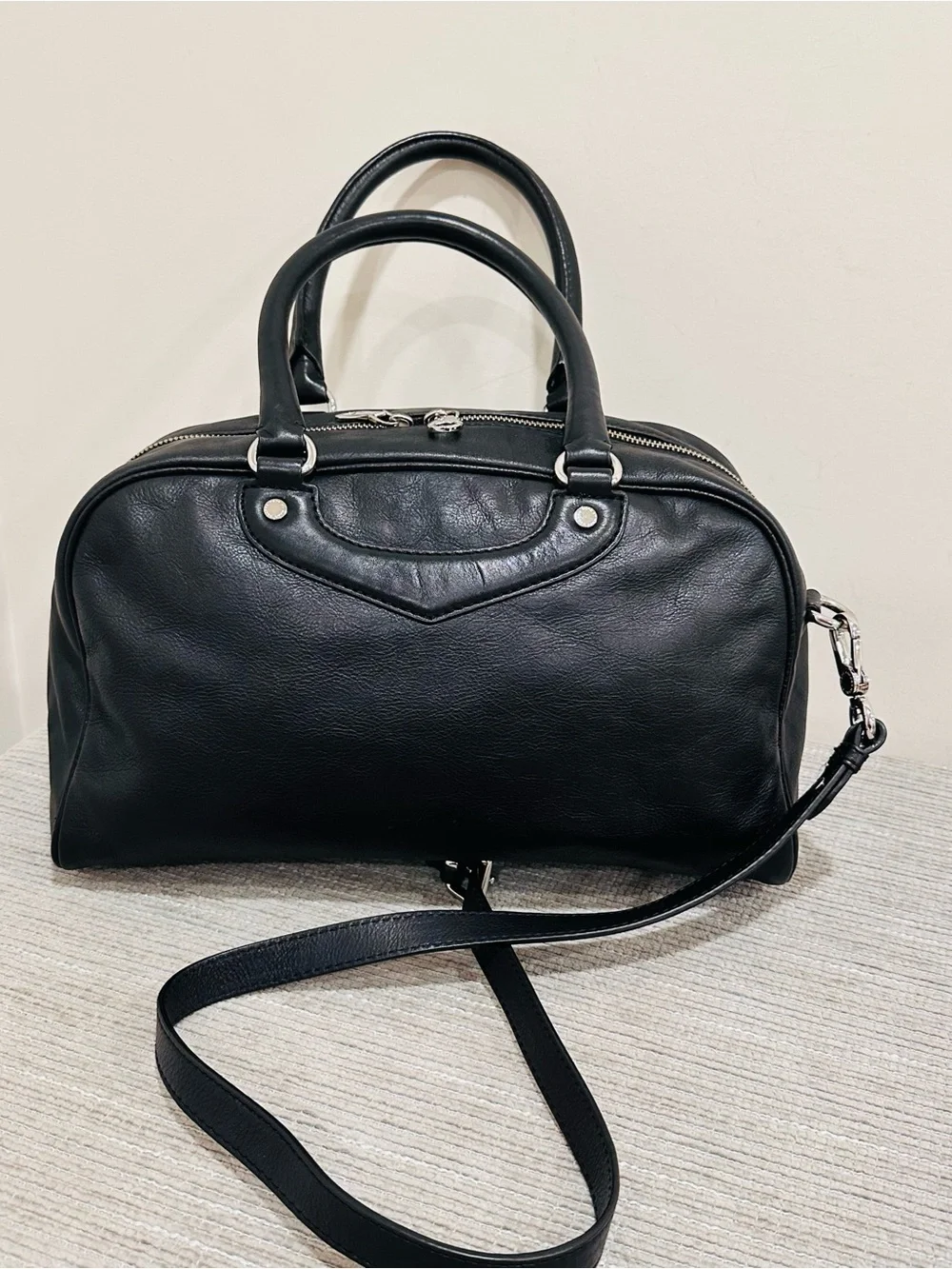VTG Marc by Marc Jacobs Nobody’s Home Black Leather Satchel Bag Top Handle